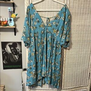Floral Blue Women's Dress
